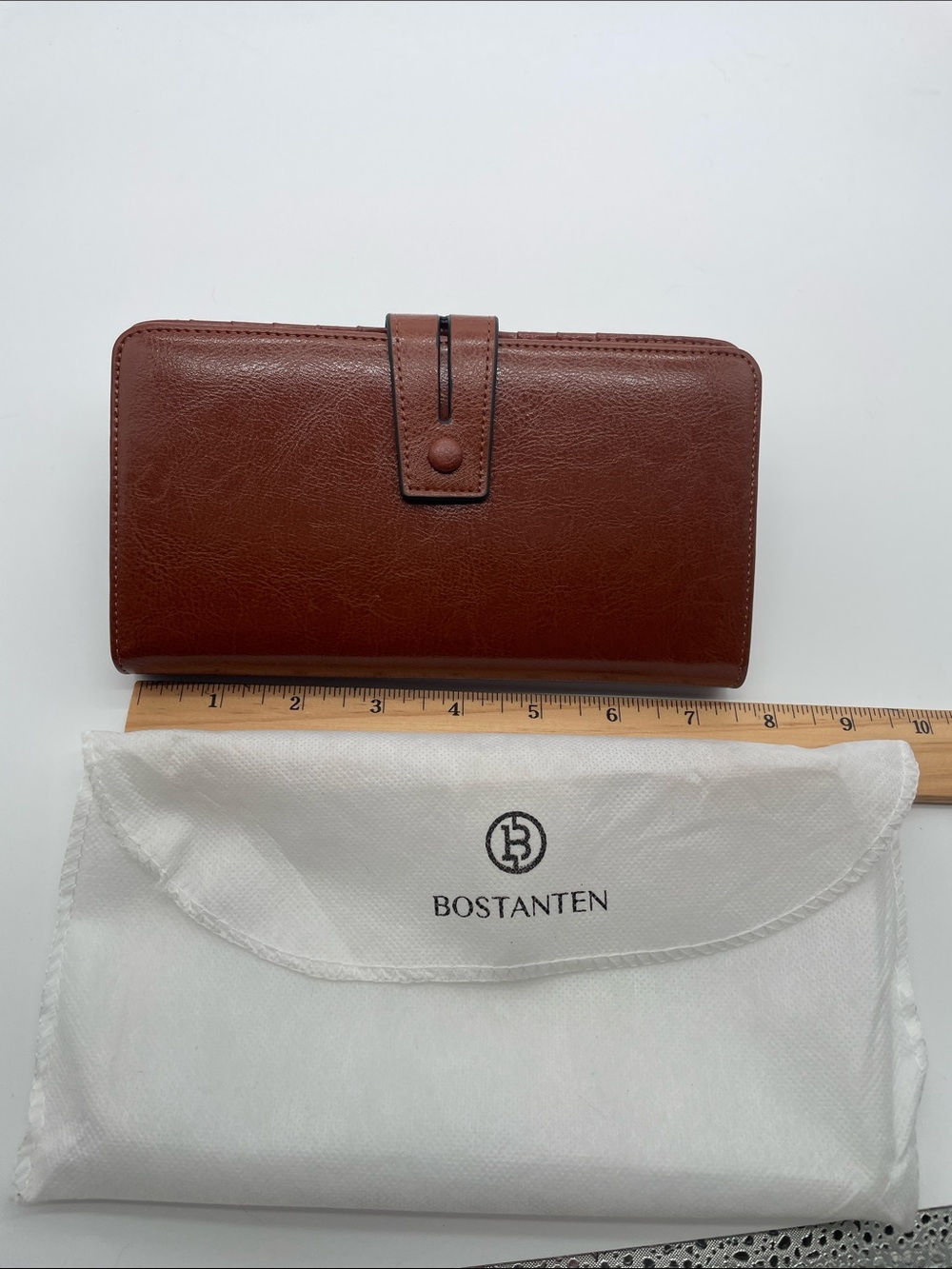 Bostanten Brown Leather Zip-Around Wallet